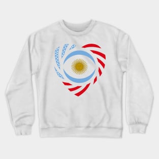 Argentinian American Multinational Patriot Flag Series (Heart) Crewneck Sweatshirt